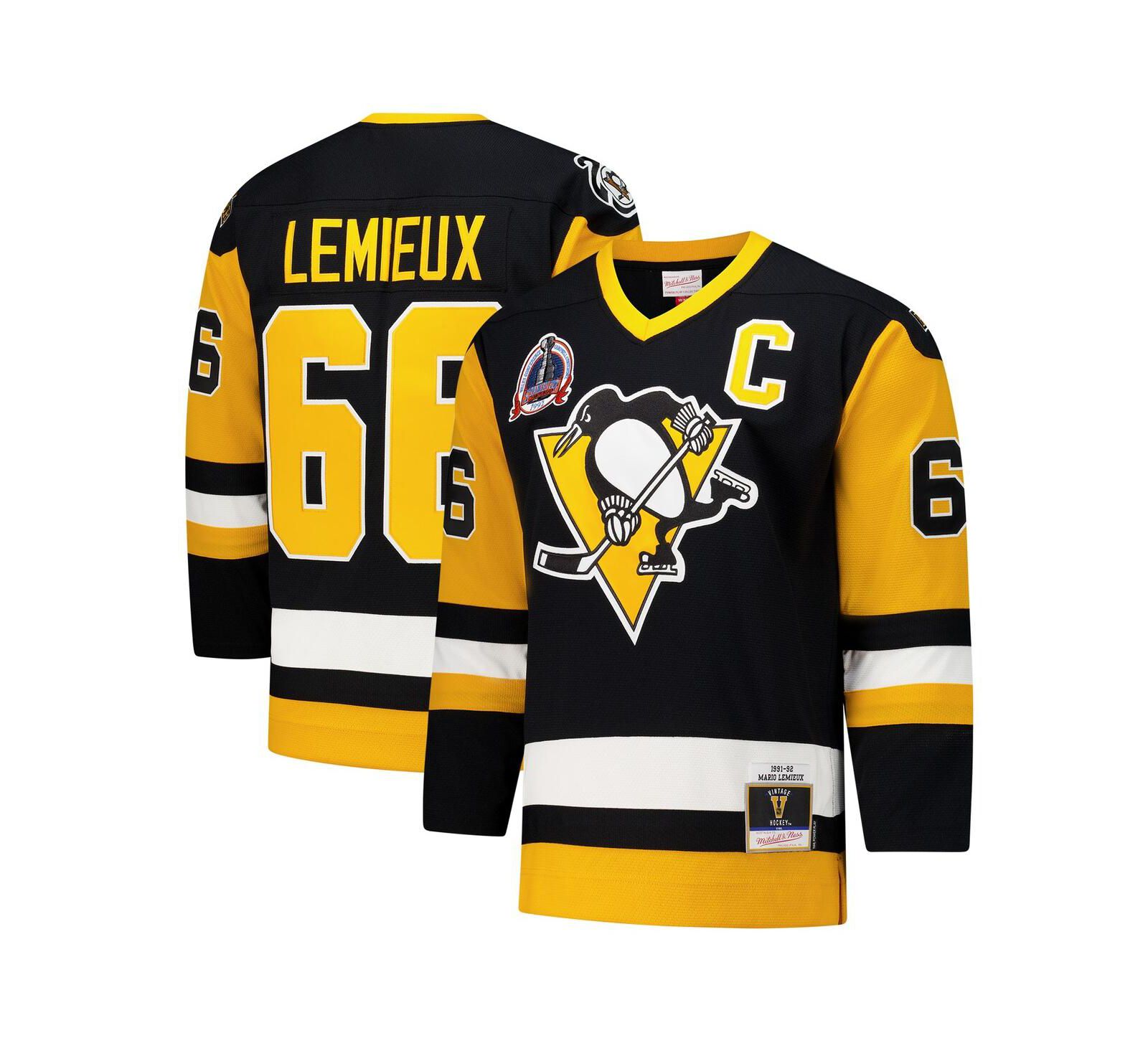 Мужская джерси Mitchell & Ness Mario Lemieux Black Pittsburgh Penguins 1991-92 Power Play