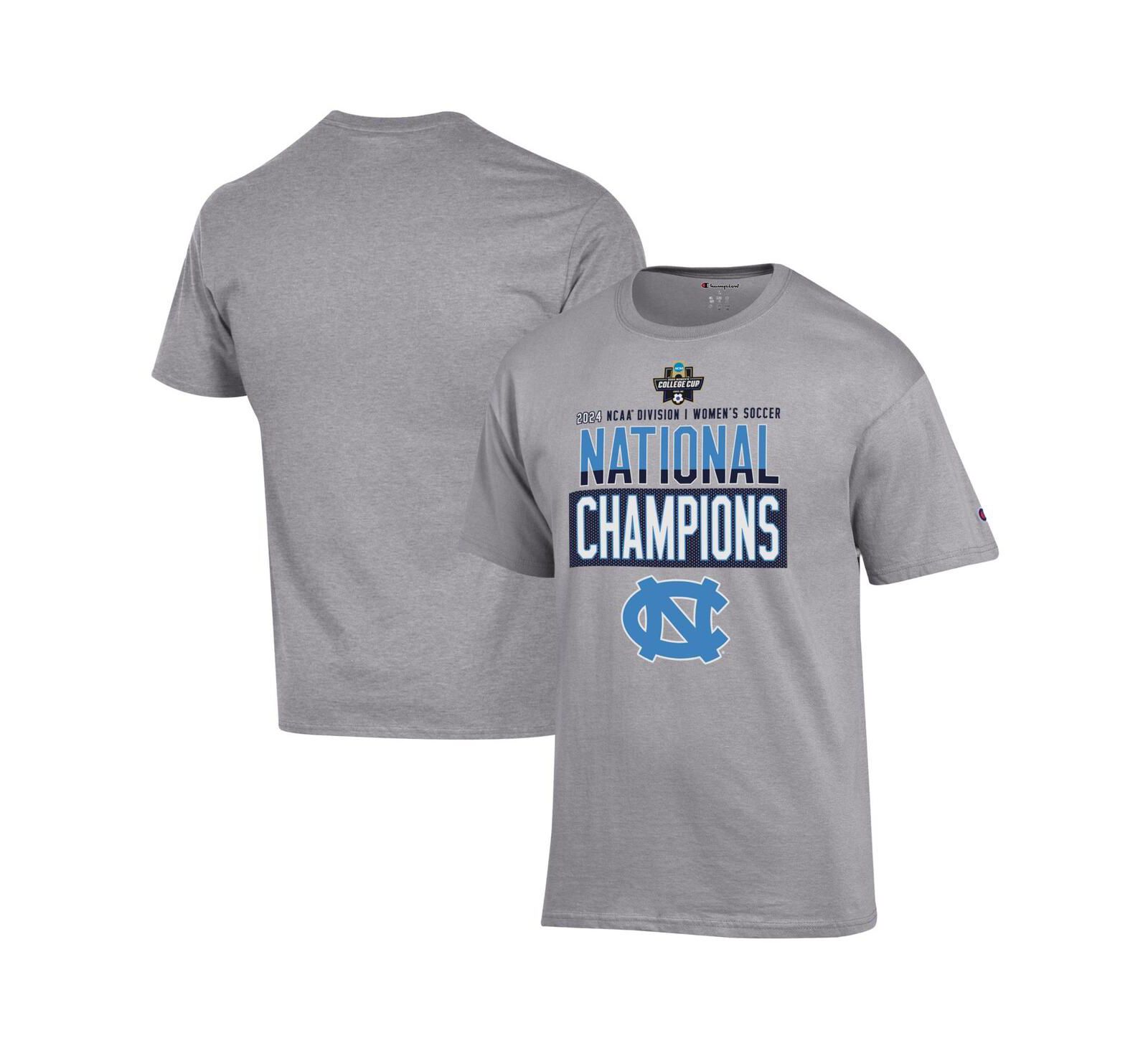 Champion Men's Gray North Carolina Tar Heels 2024 NCAA Women's Soccer National Champions Locker Room T-Shirt