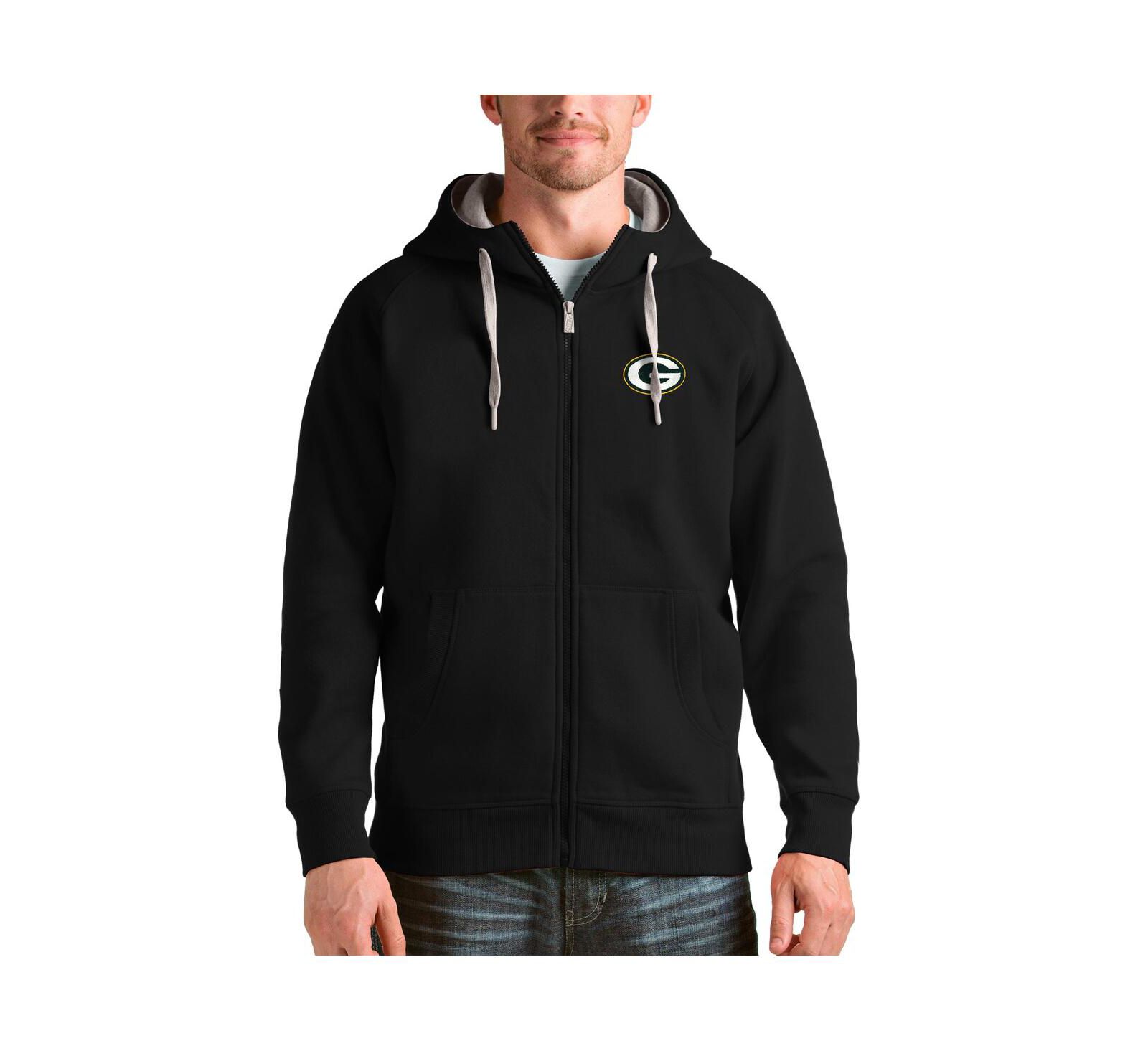 Antigua Мужское худи Full-Zip Victory Black Green Bay Packers