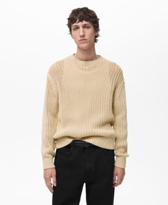 Мужской хлопковый вязаный свитер Mango Men's Openwork Knit