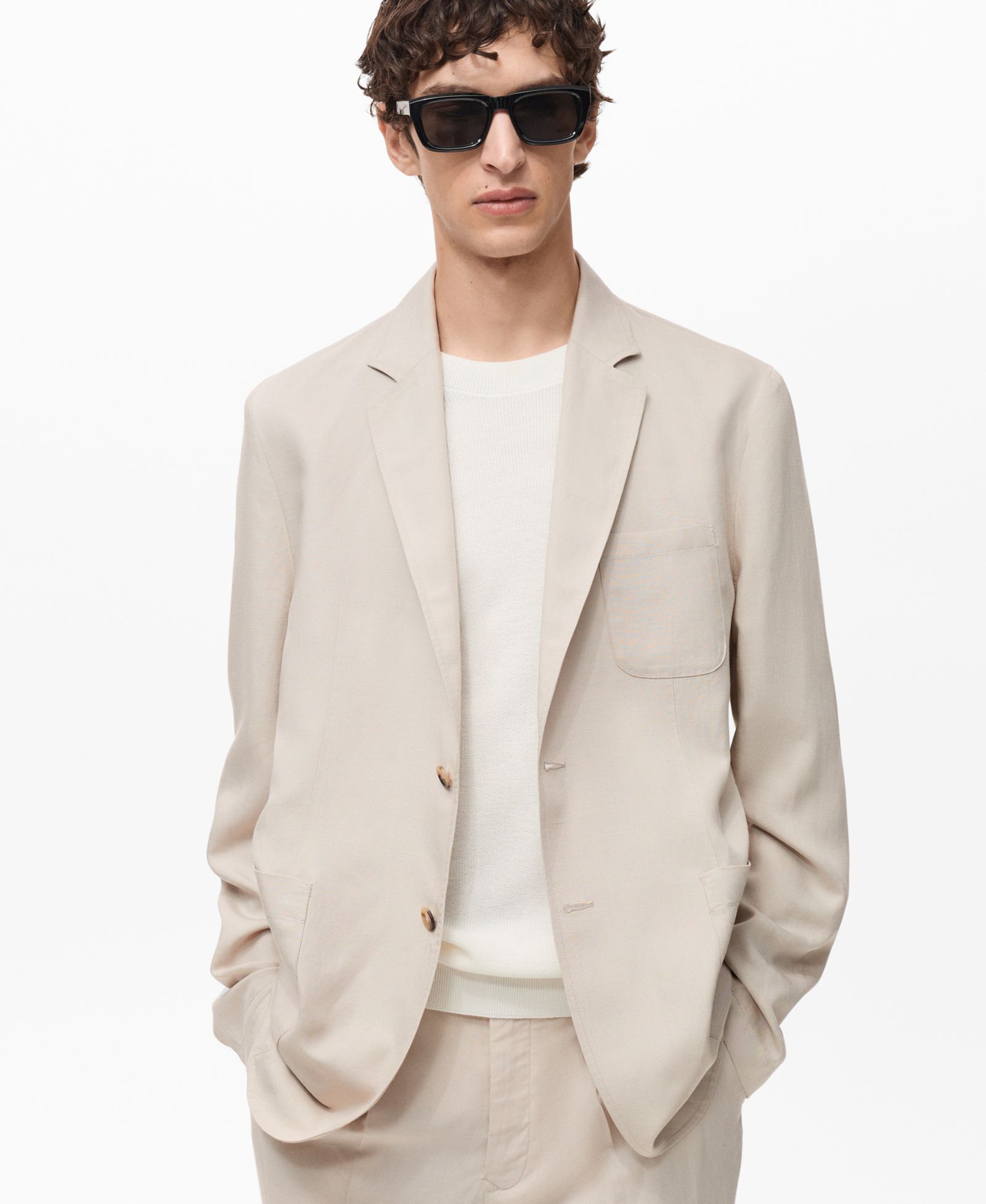 Mango Men's Slim-Fit Linen Jacket