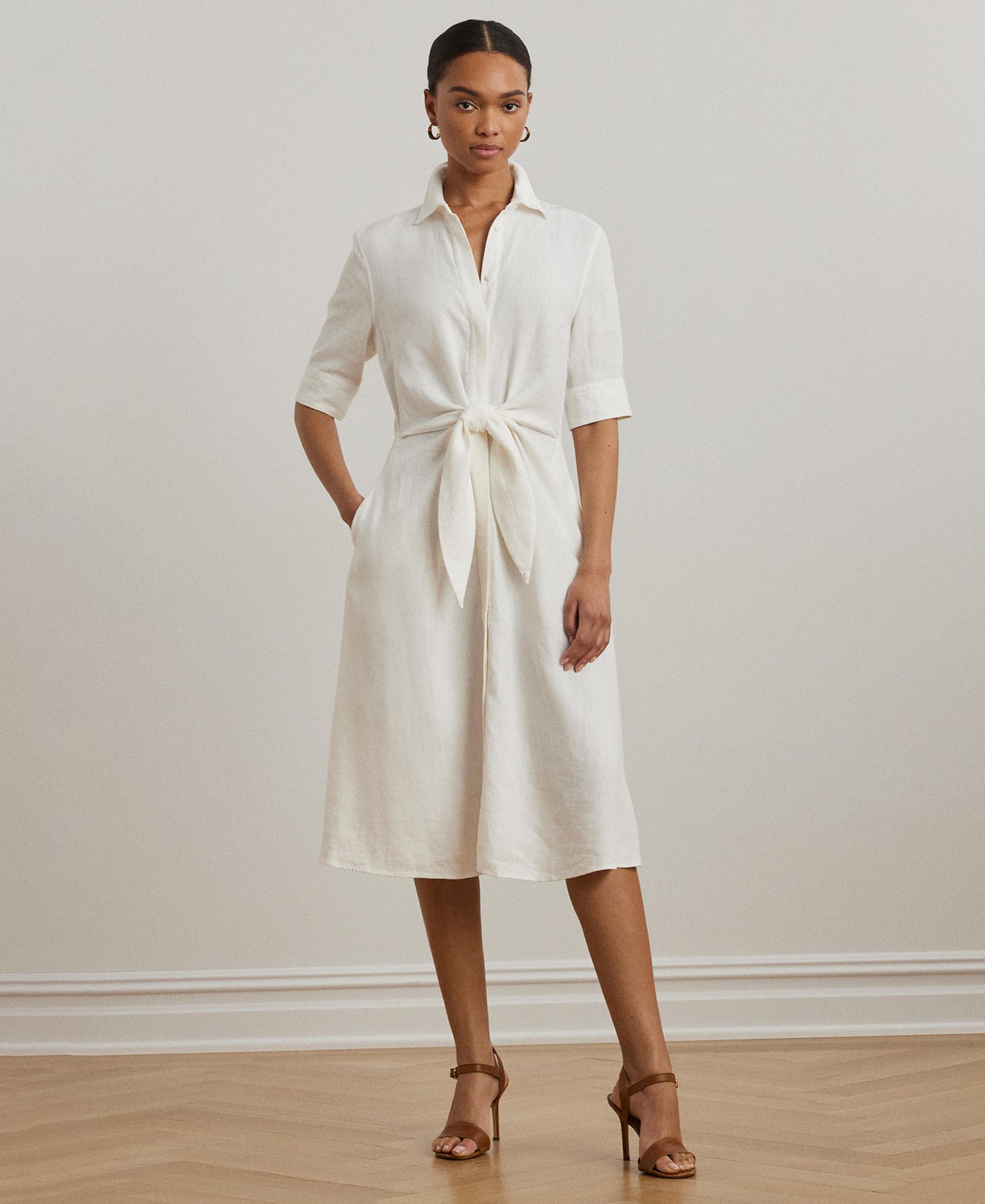 Платье рубашка из 100% льна Lauren Ralph Lauren Petite