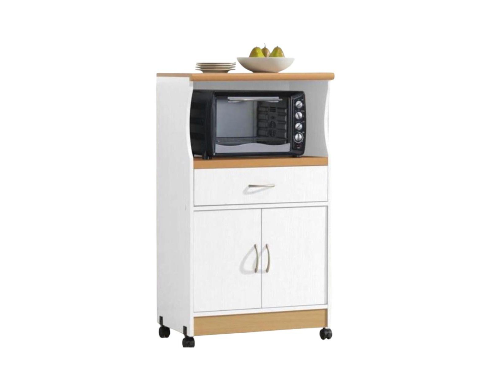 Rolling Kitchen Storage Cart for Microwave and Appliances