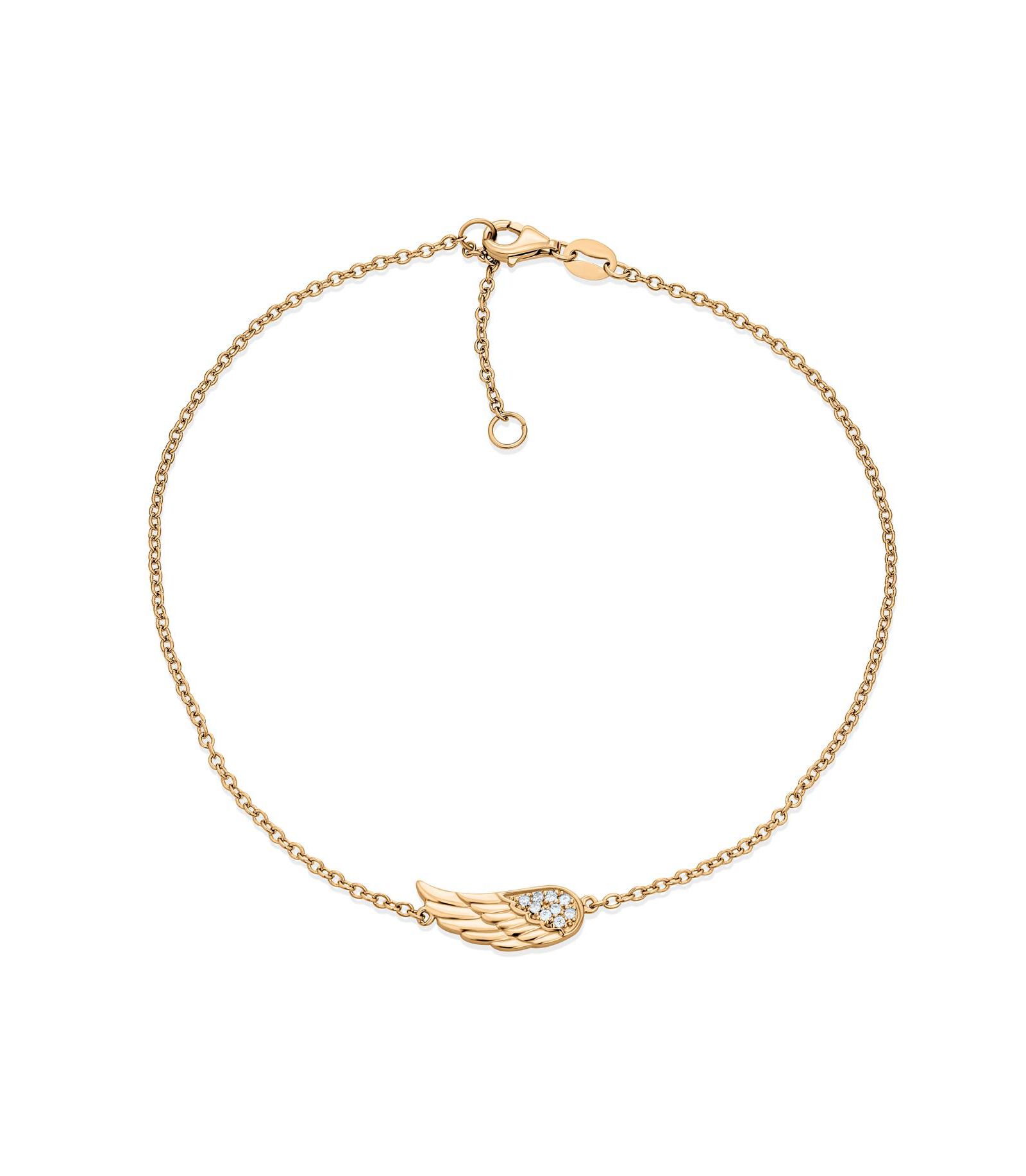 Bling Jewelry Guardian Angel Wing Anklet Charm Ankle Bracelet Rose Gold Sterling Silver