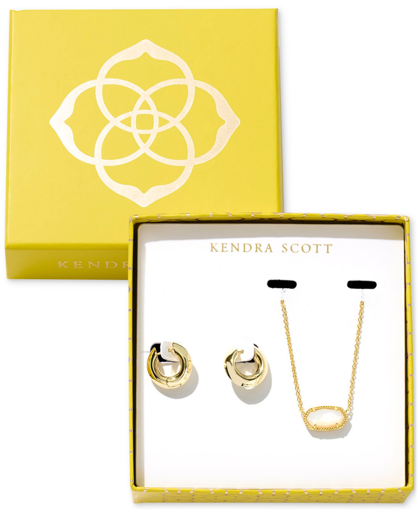Подарочный набор Kendra Scott Elisa Pendant Necklace и Mikki Huggie Earrings