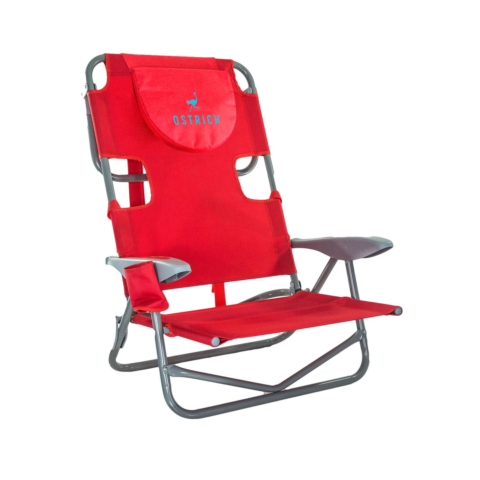 Шезлонг Ostrich On-Your-Back Outdoor Reclining Beach Lounge Pool Camping Chair, Red
