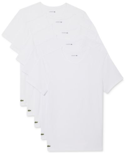 Lacoste Men's Slim-Fit Crewneck Undershirt, 5-Pack