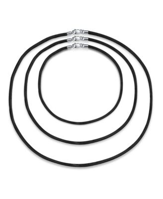 Набор колье Bling Jewelry из 3 штук, черные атласные шелковые шнурки разной длины