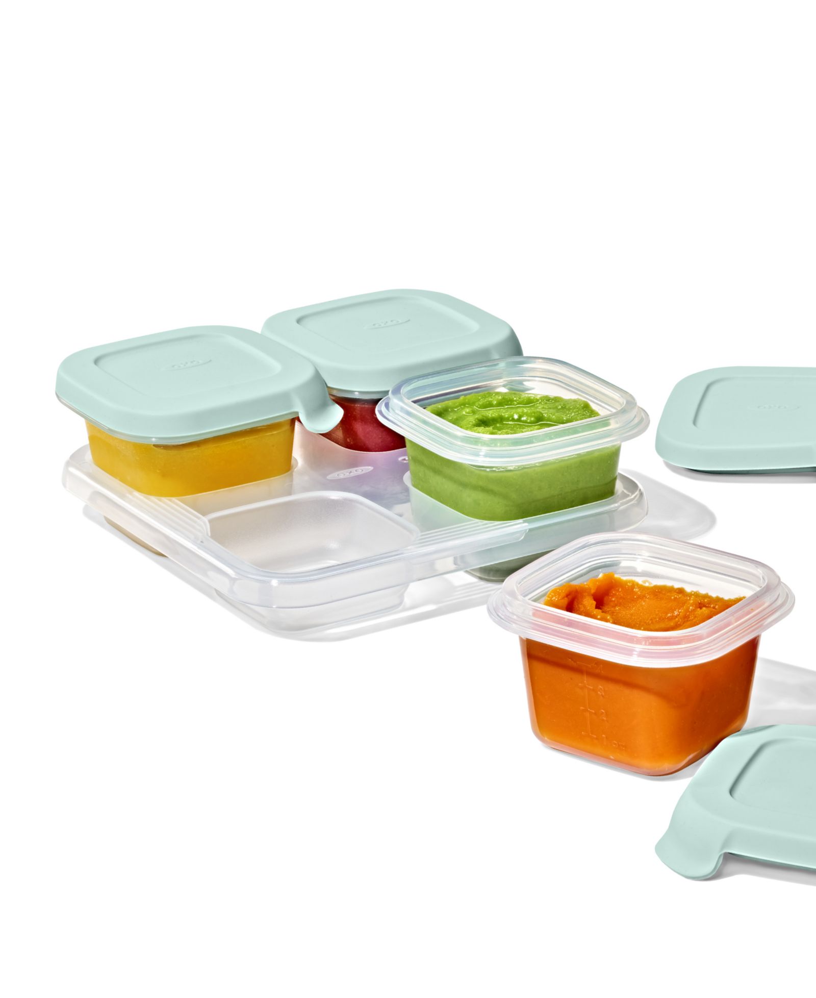 OXO Tot Silicone Набор из 4 контейнеров для детского питания Baby Blocks