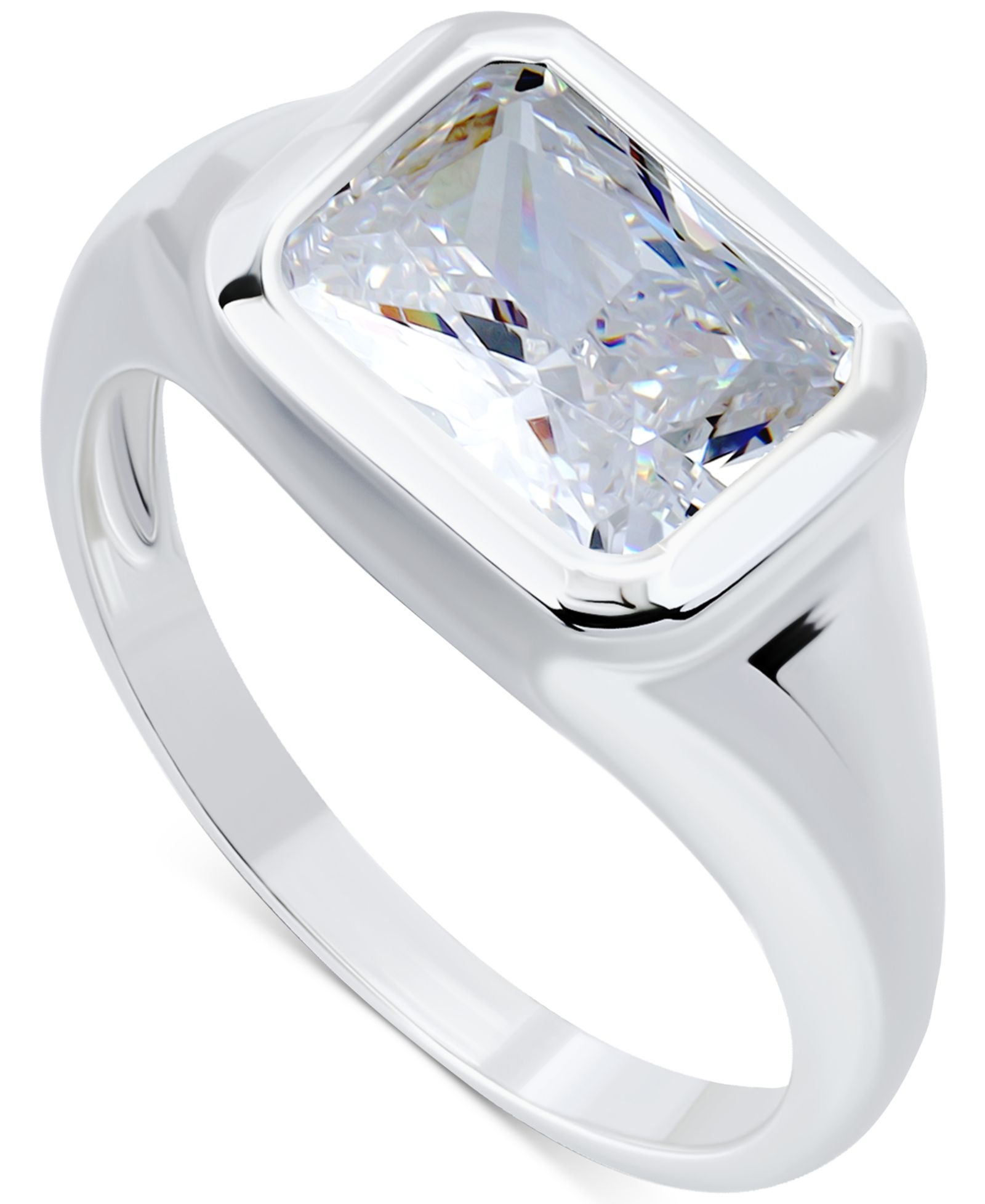 Giani Bernini Cubic Zirconia Bezel Solitaire Ring in Sterling Silver, Exclusively at Macy's  (Also Available in 18k Gold-Plated Sterling Silver)