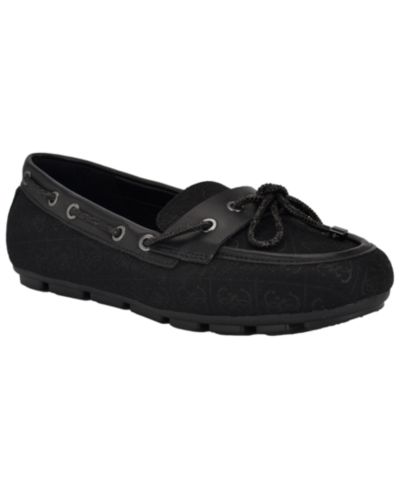 GUESS Women's Lavonta Rhinestone Lace Tailored Boat Shoes