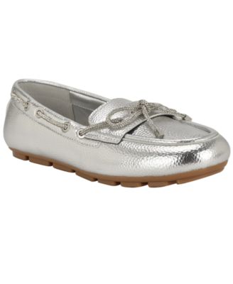 GUESS Women's Lavonta Rhinestone Lace Tailored Boat Shoes