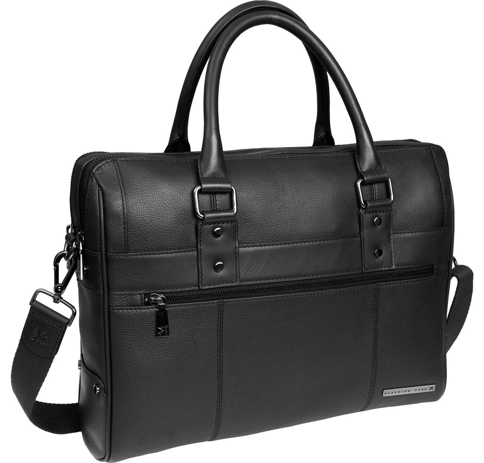 Boarding Pass The Gotham 18un Pebble Grain Genuine Leather Briefcase