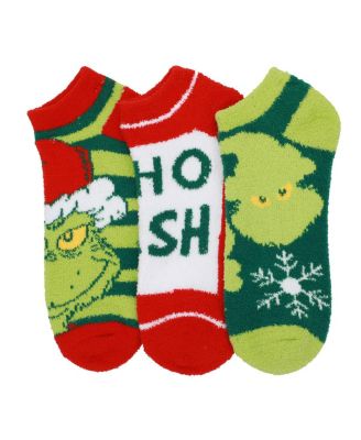 The Grinch Women's Chenille Adult Ankle Socks (Pack of 3)