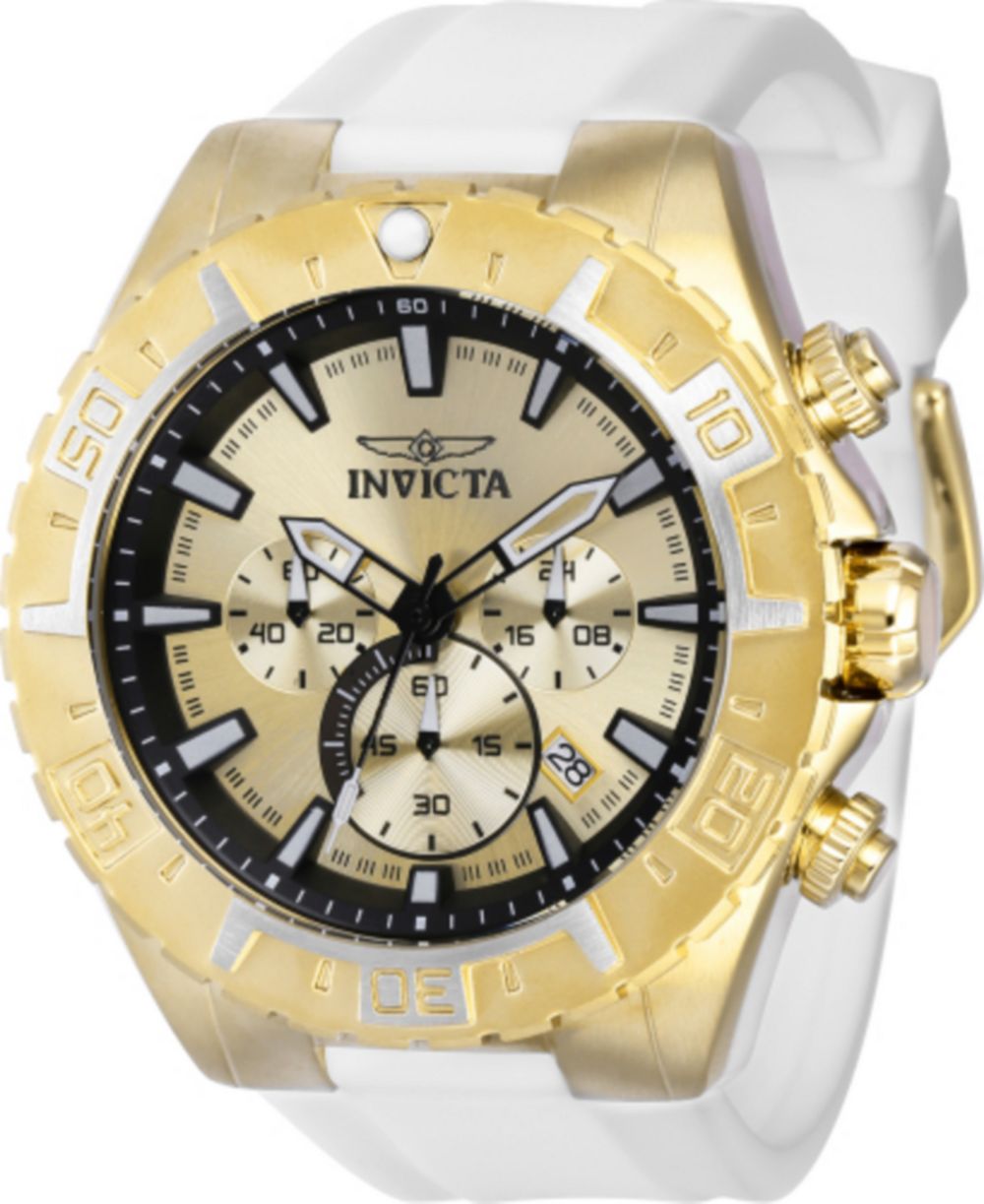 Invicta Men's 37636 Aviator Quartz Chronograph Gold Dial Watch