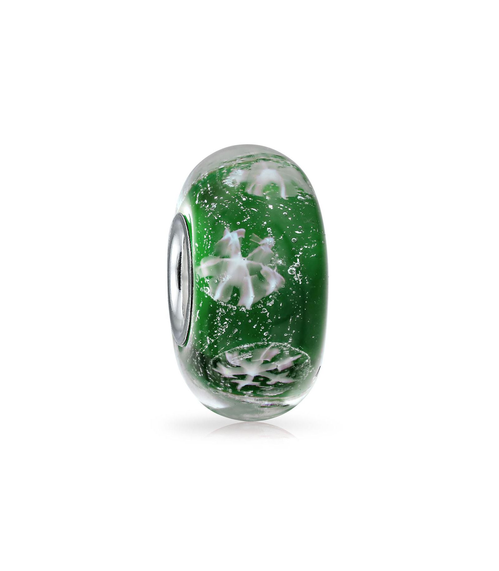 Бусина-spacer Bling Jewelry Snowflake из стекла Murano для европейских браслетов