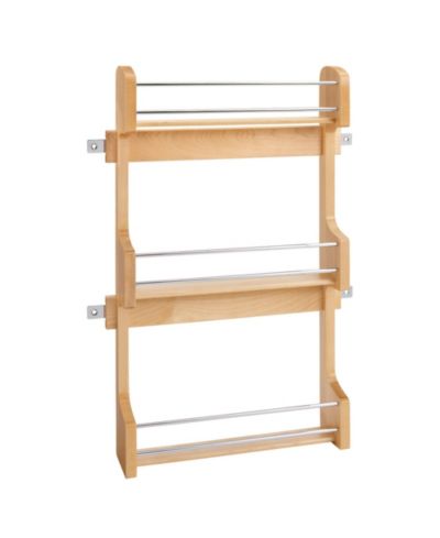 Rev-A-Shelf 18" Kitchen Cabinet Door Mounted 3-Shelf Storage Spice Rack, 4SR-18
