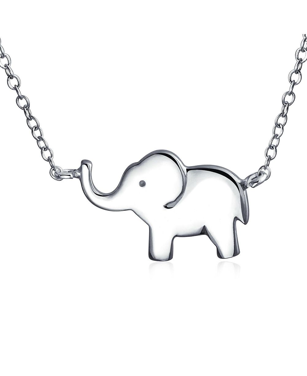 Серебряная цепочка .925 Sterling Silver с подвеской-слоном и станциями, Bling Jewelry