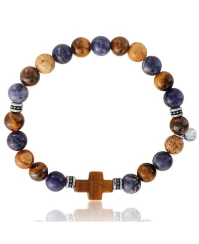 Браслеты Lucky Brand Sodalite Bead Stretch с крестиками