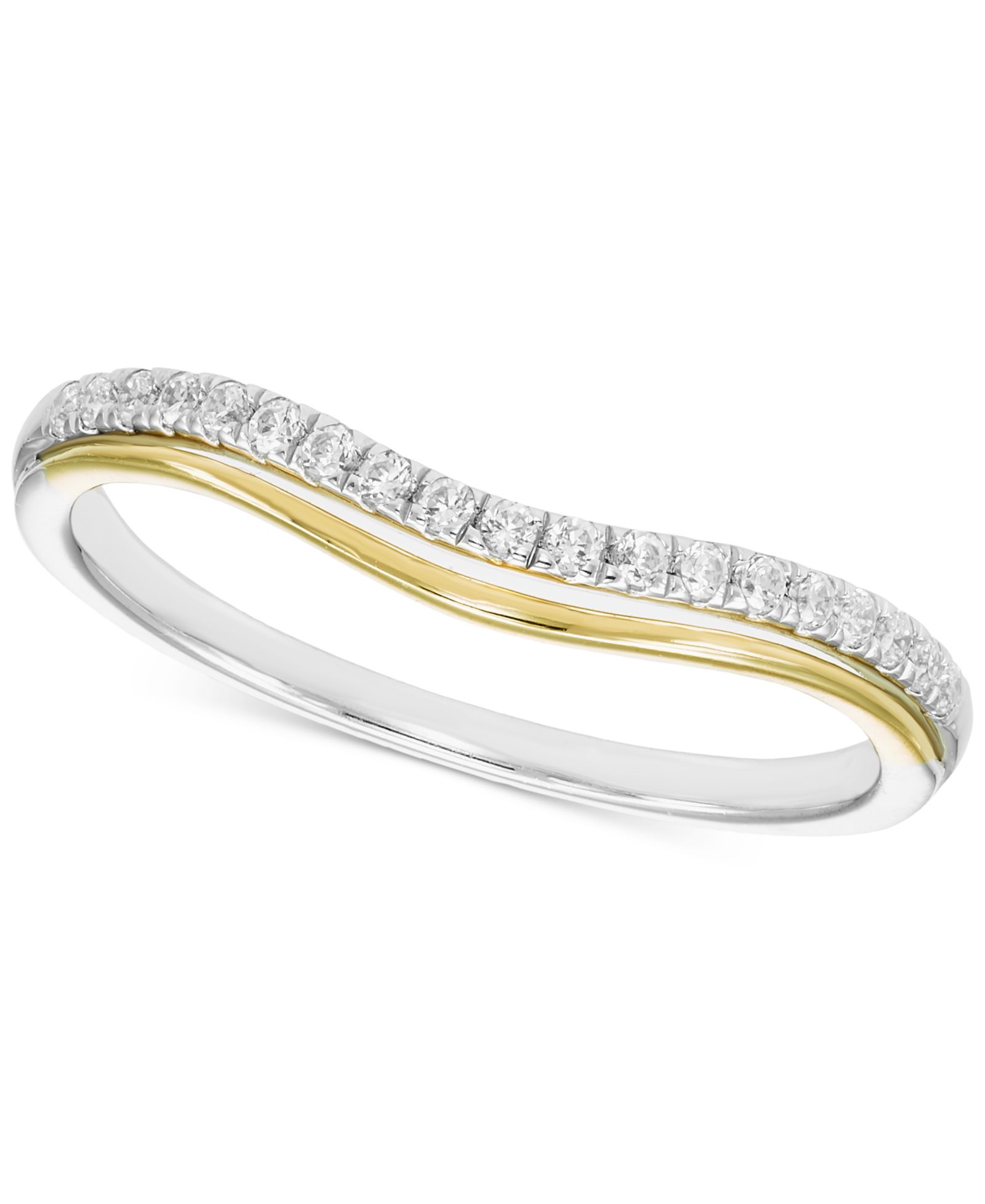 Кольцо Diamond Double Row Contour Band (1/6 ct. t.w.) из двухцветного золота 14k