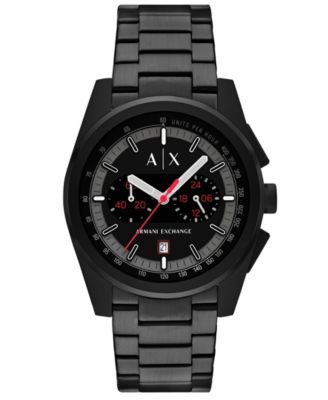 Мужские наручные часы A|X Armani Exchange с кварцевым хронографом, черный нержавеющий металл, 42 мм