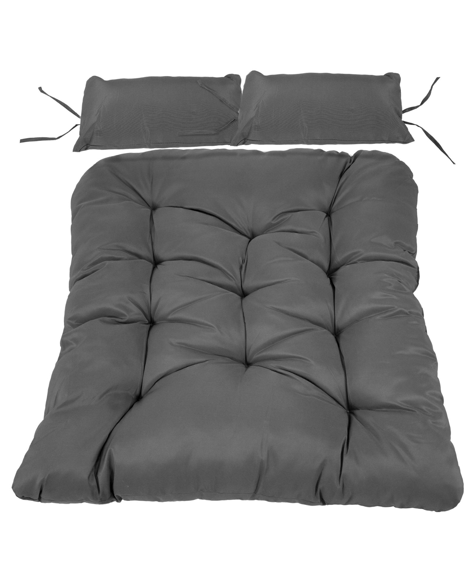 Outdoor Andrei Double Egg Chair Replacement Cushion Set with Pillows and Seat Cushion - Dark Gray
