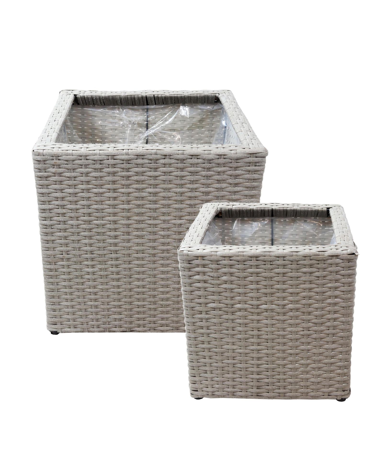 Sunnydaze Decor Квадратные кашпо Polyrattan Gray 2-Piece