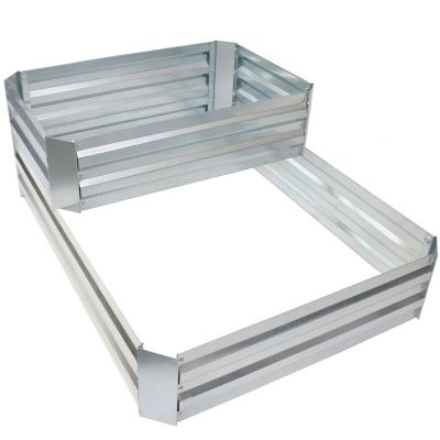 2-Tier Galvanized Steel Raised Garden Bed - 17.75" H