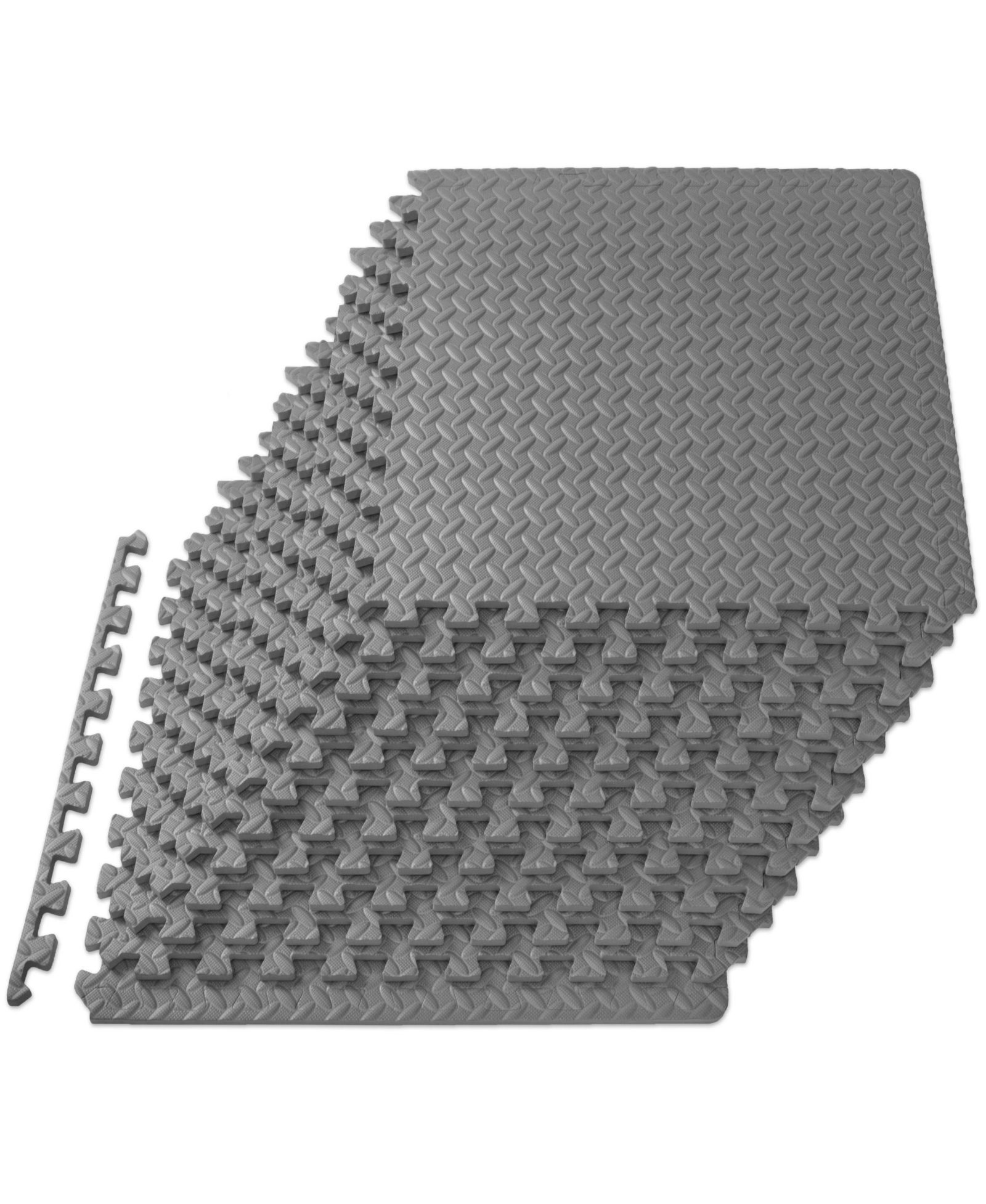 ProsourceFit Exercise Puzzle Mat 1/2-in, Blue, 48 Sq Ft - 12 Tiles