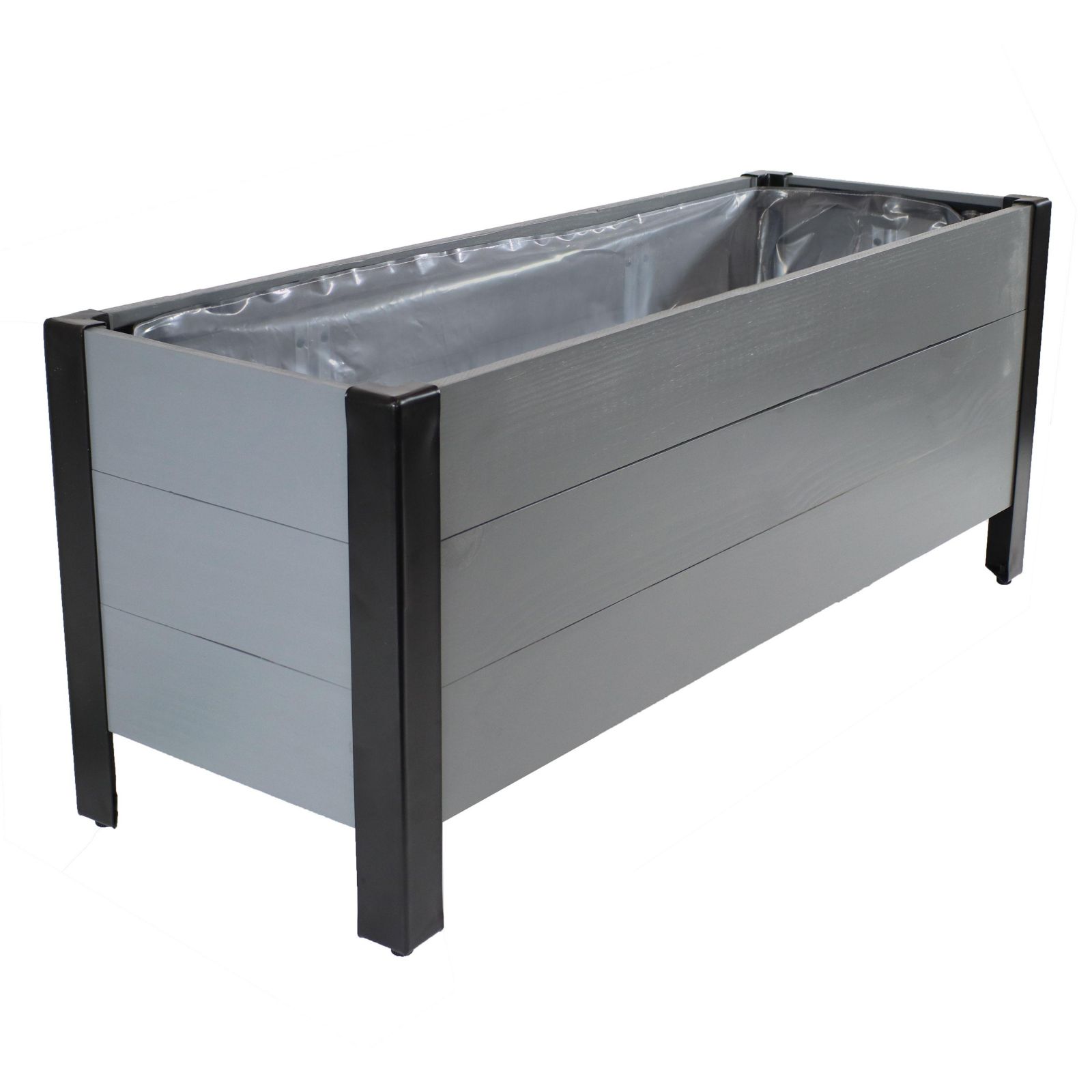 Sunnydaze Decor 14.75" H Acacia Wood Raised Garden Bed with Removable Planter Bag