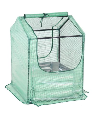Steel Raised Garden Bed with Greenhouse Cover - Green