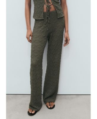 Mango Women's Straight Textured Pants