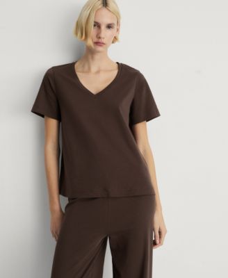 Мужская футболка-майка Mango Plain V-Neck Cotton Pajama T-Shirt