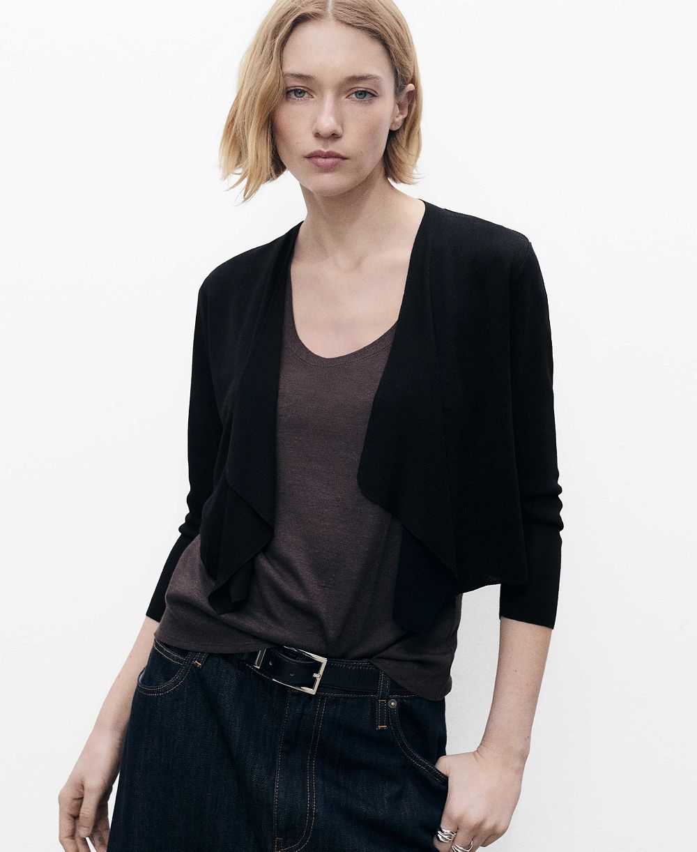 Mango Women's Knitted Cropped Cardigan