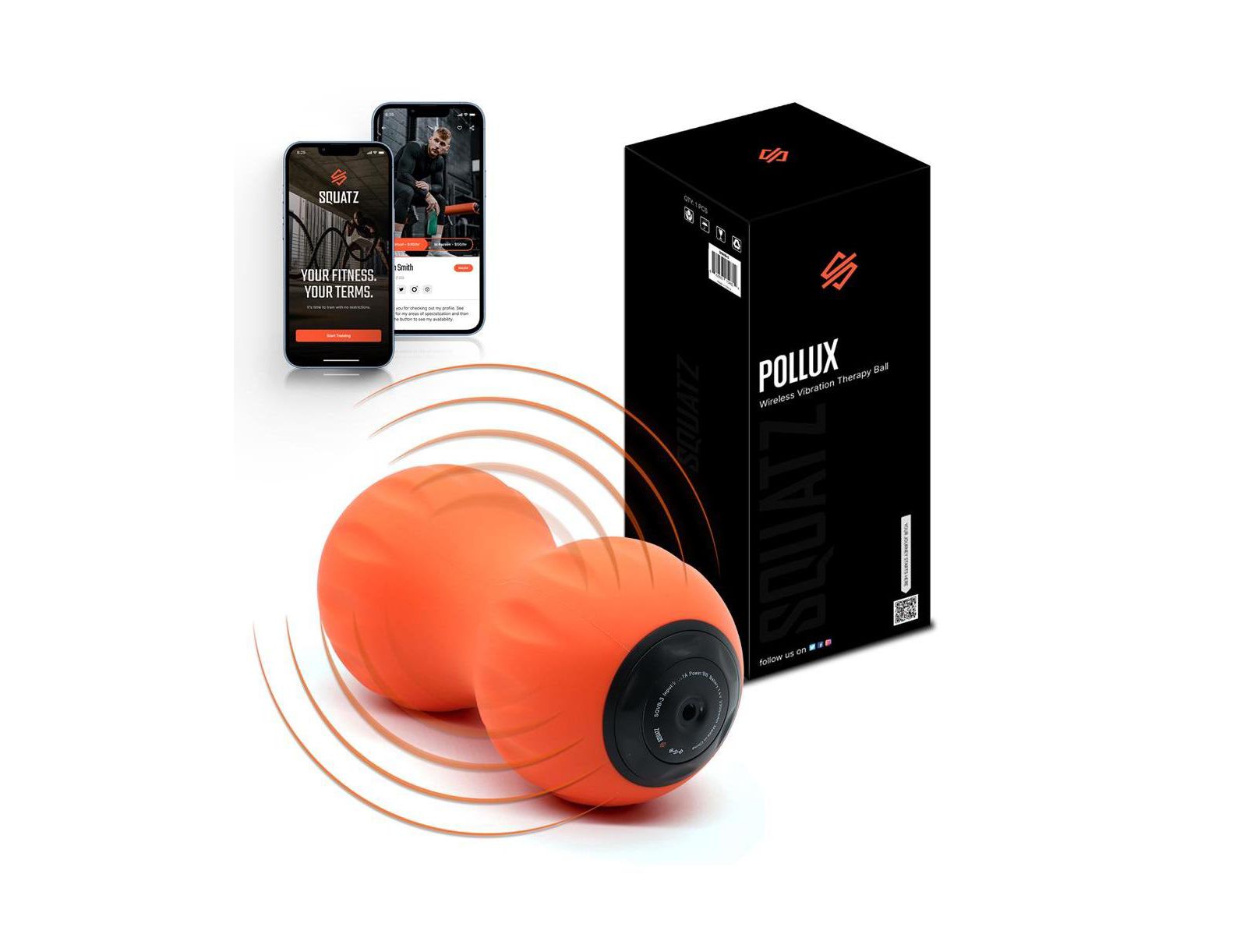 SQUATZ Peanut Vibrating Massage Ball, Deep Tissue Therapy