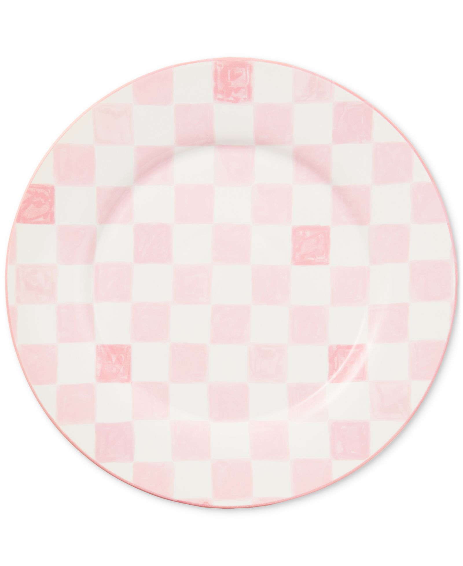 Круглое блюдо MacKenzie-Childs Pink Check