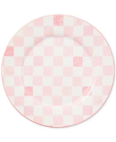 Круглое блюдо MacKenzie-Childs Pink Check