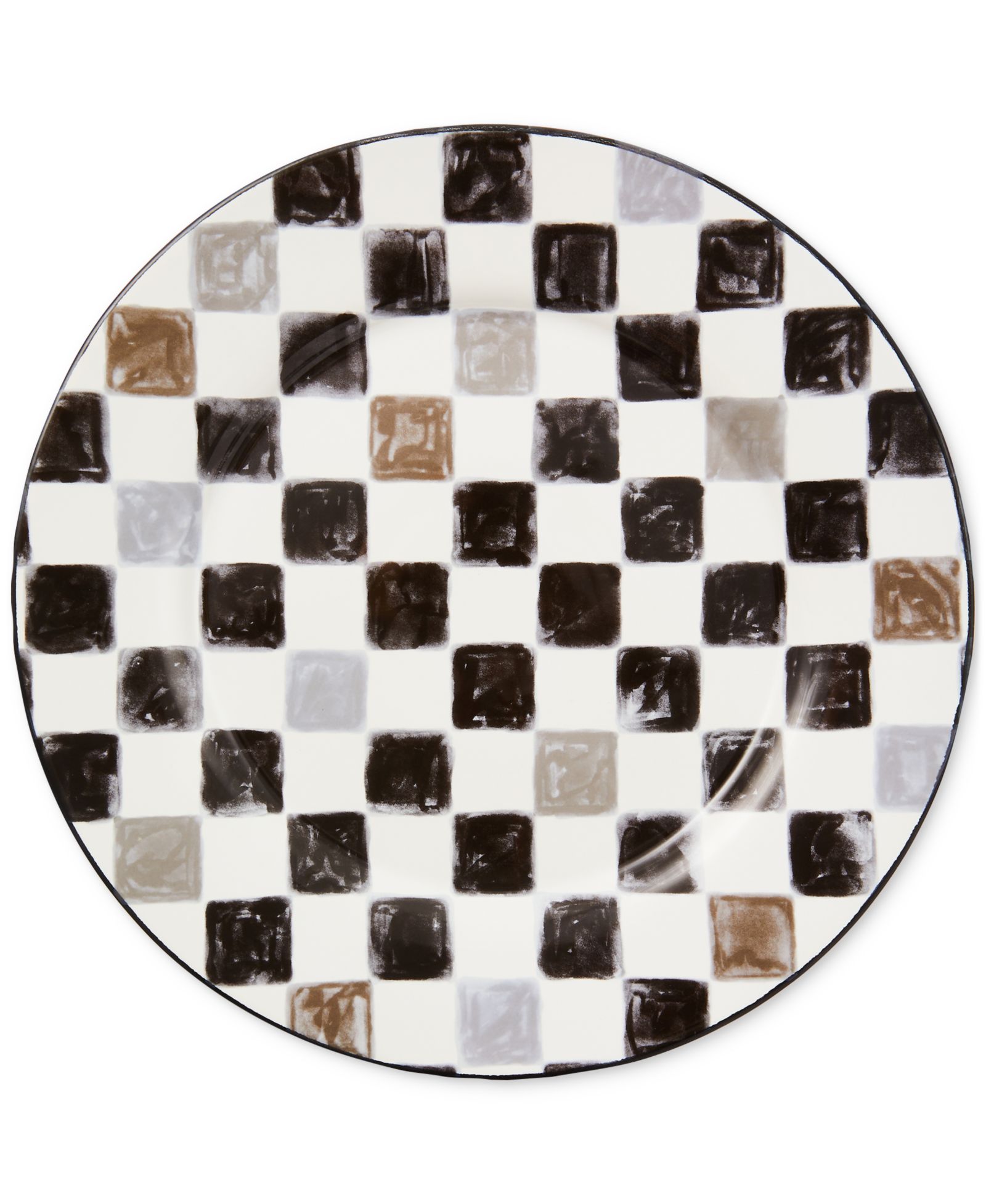 Mackenzie-Childs Black Check Round Platter
