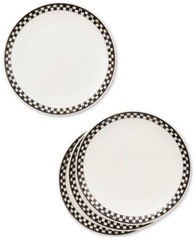 MacKenzie-Childs Courtly Check Everyday Lunch Plates, Set of 4