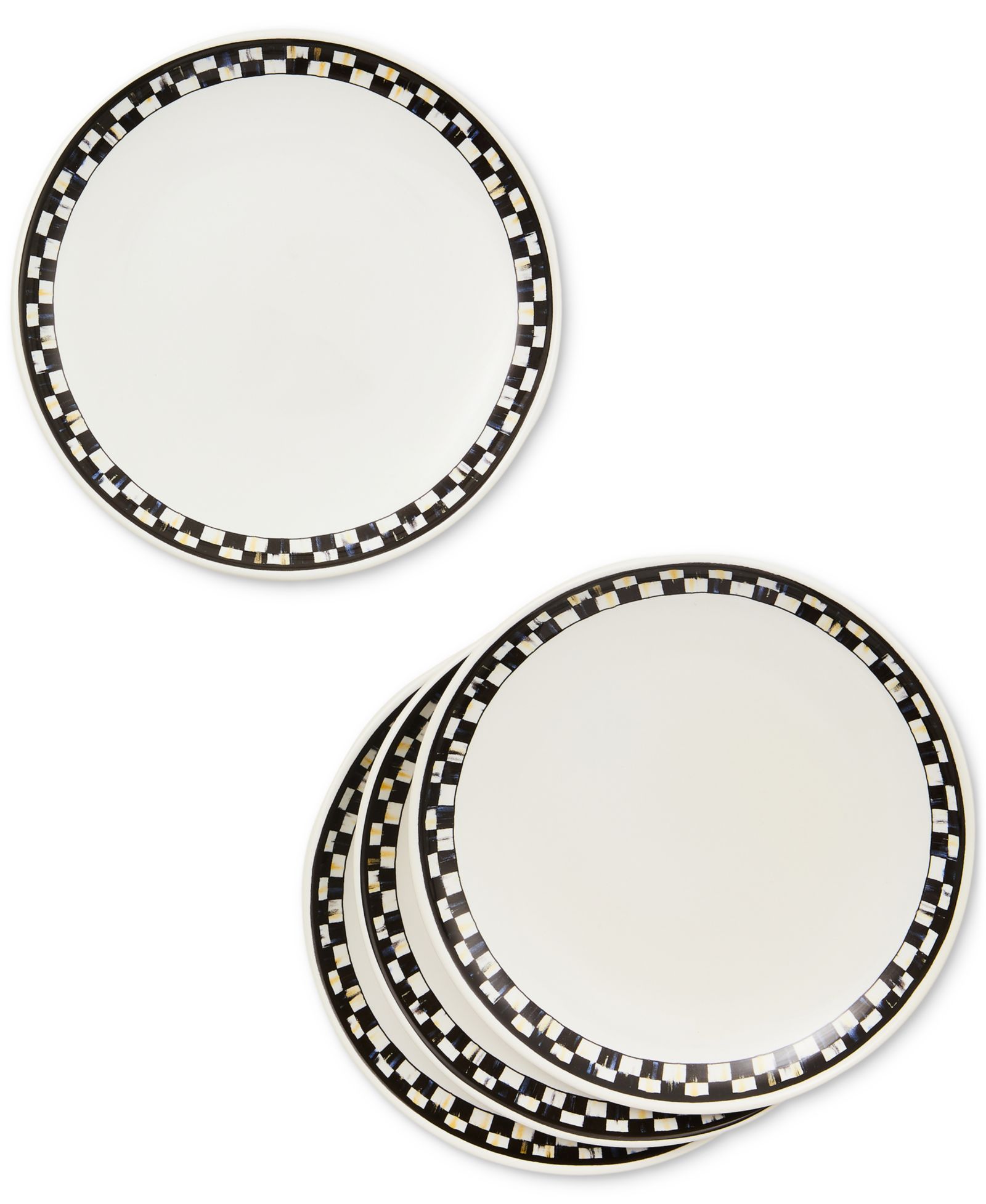 MacKenzie-Childs Courtly Check Everyday Small Plates, Set of 4