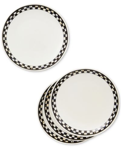MacKenzie-Childs Courtly Check Everyday Small Plates, Set of 4