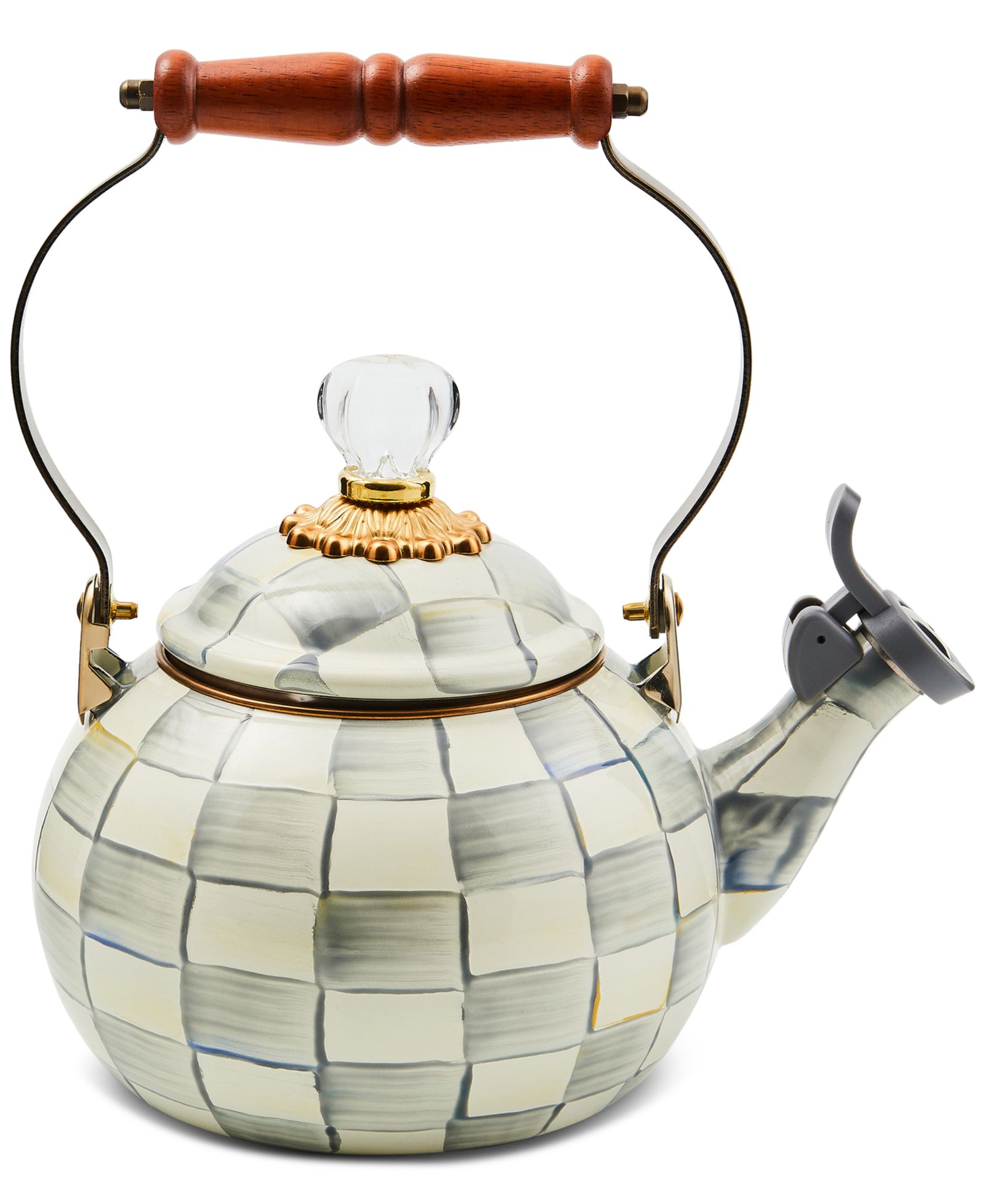 Чайник MacKenzie-Childs Sterling Check Whistling 2-Qt.