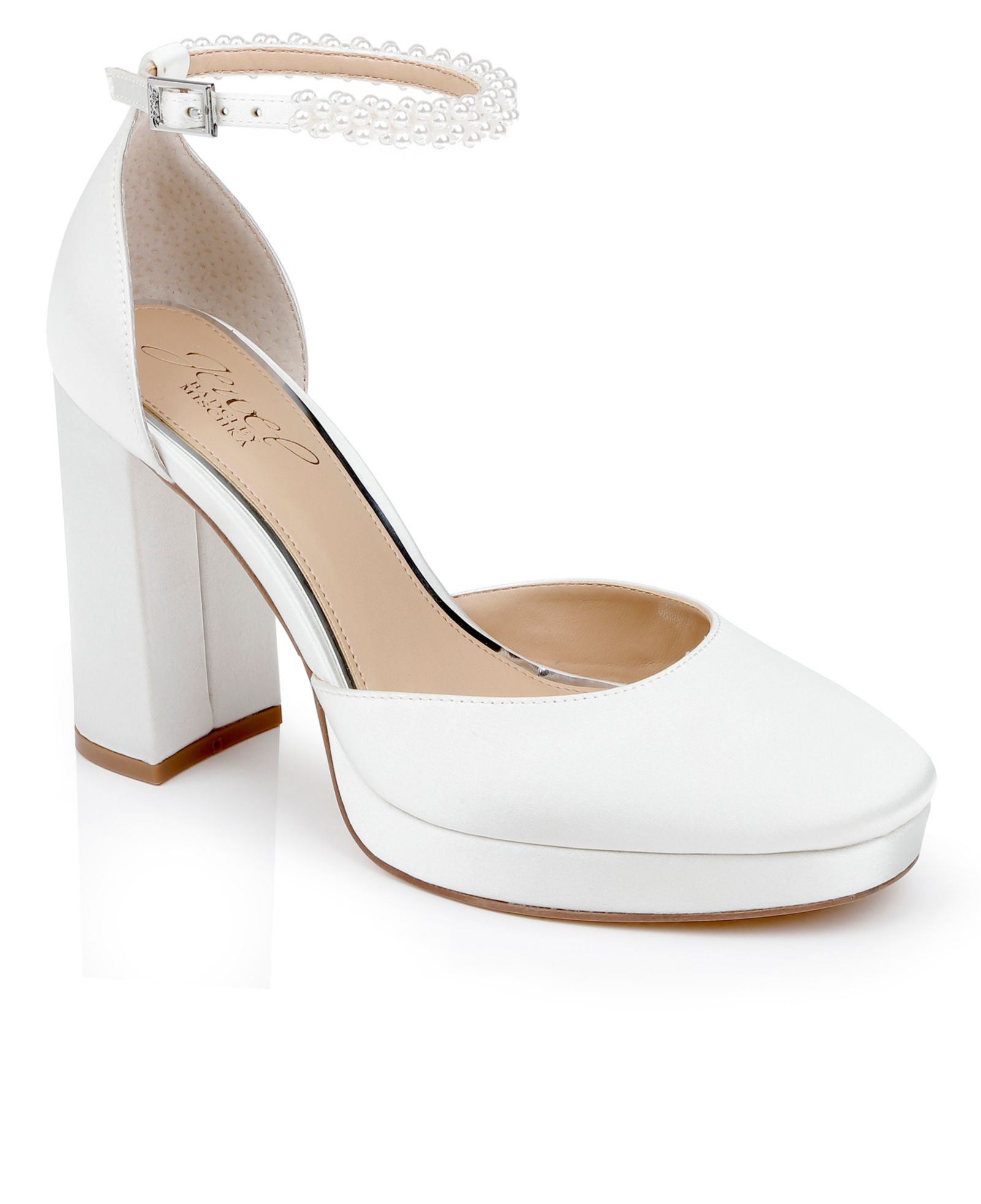 Jewel Badgley Mischka Women's Noble Bridal Block Heel Pumps