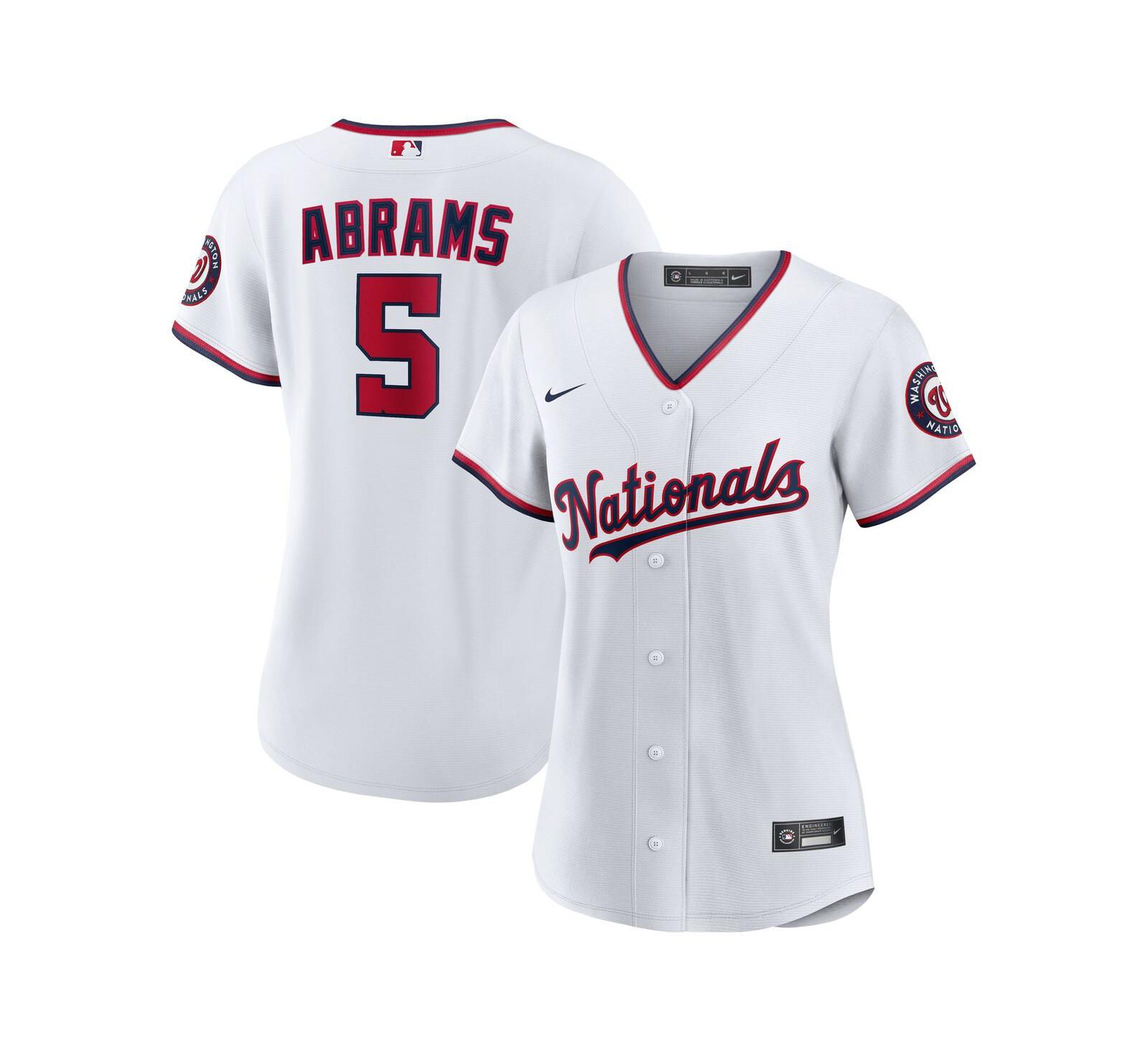Nike Женская джерси Washington Nationals CJ Abrams, белая, реплика игрока
