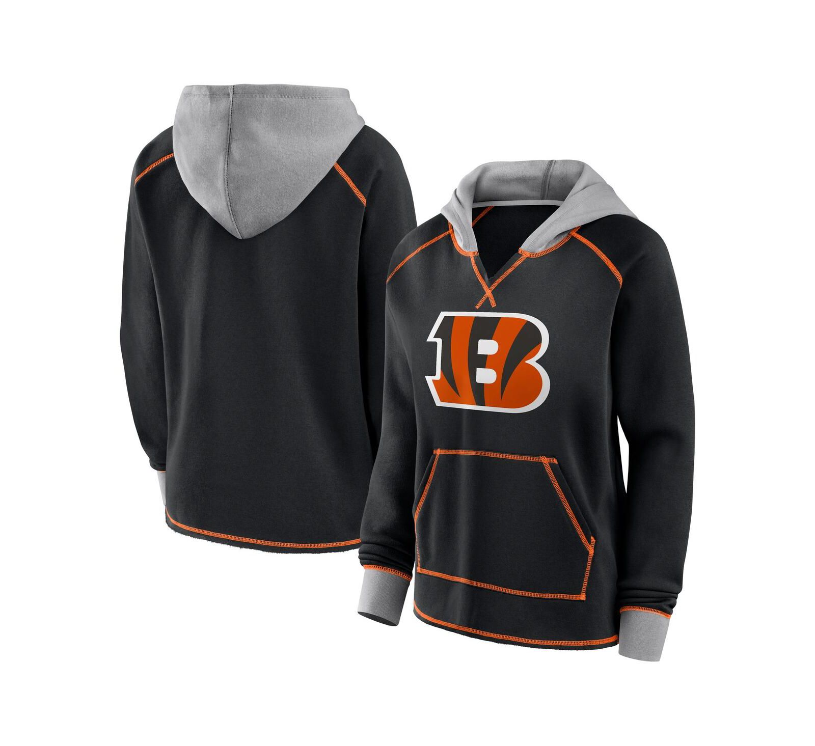 Logo Athletic худи с капюшоном V-neck Boom Fleece Women's Black Cincinnati Bengals