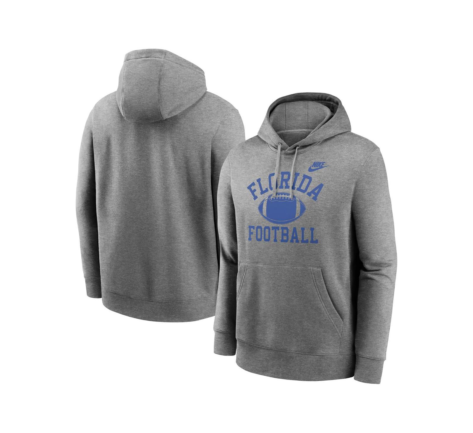 Мужское худи Nike Florida Gators Legacy Football Icon Club Fleece серый меланж