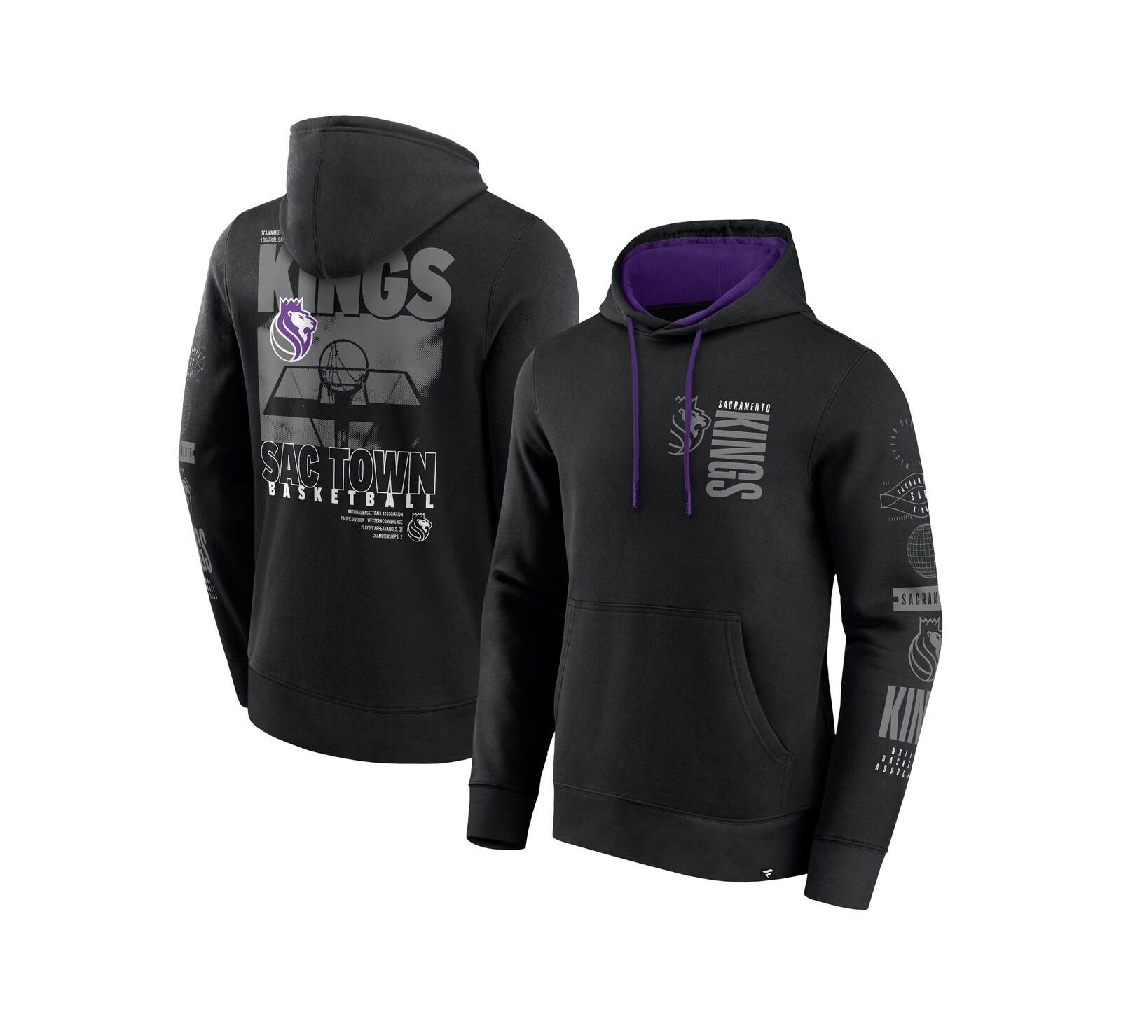 Мужской худи Fanatics Black Sacramento Kings Game Time Crossover