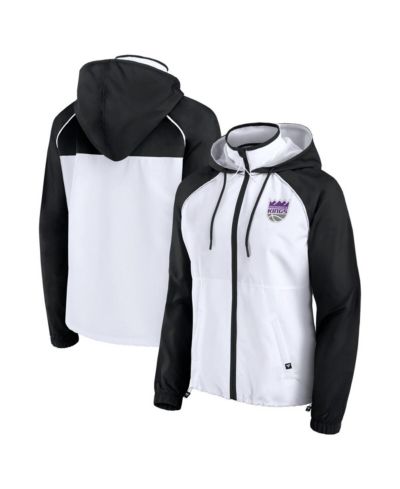 Fanatics Женская куртка-толстовка Sacramento Kings Anorak Raglan Full-Zip White/Black