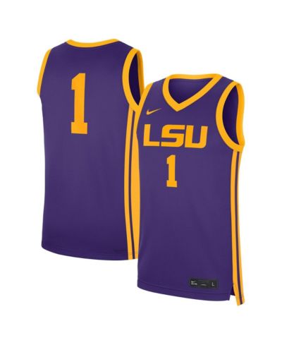 Мужская джерси Nike 1 Purple LSU Tigers Road Replica