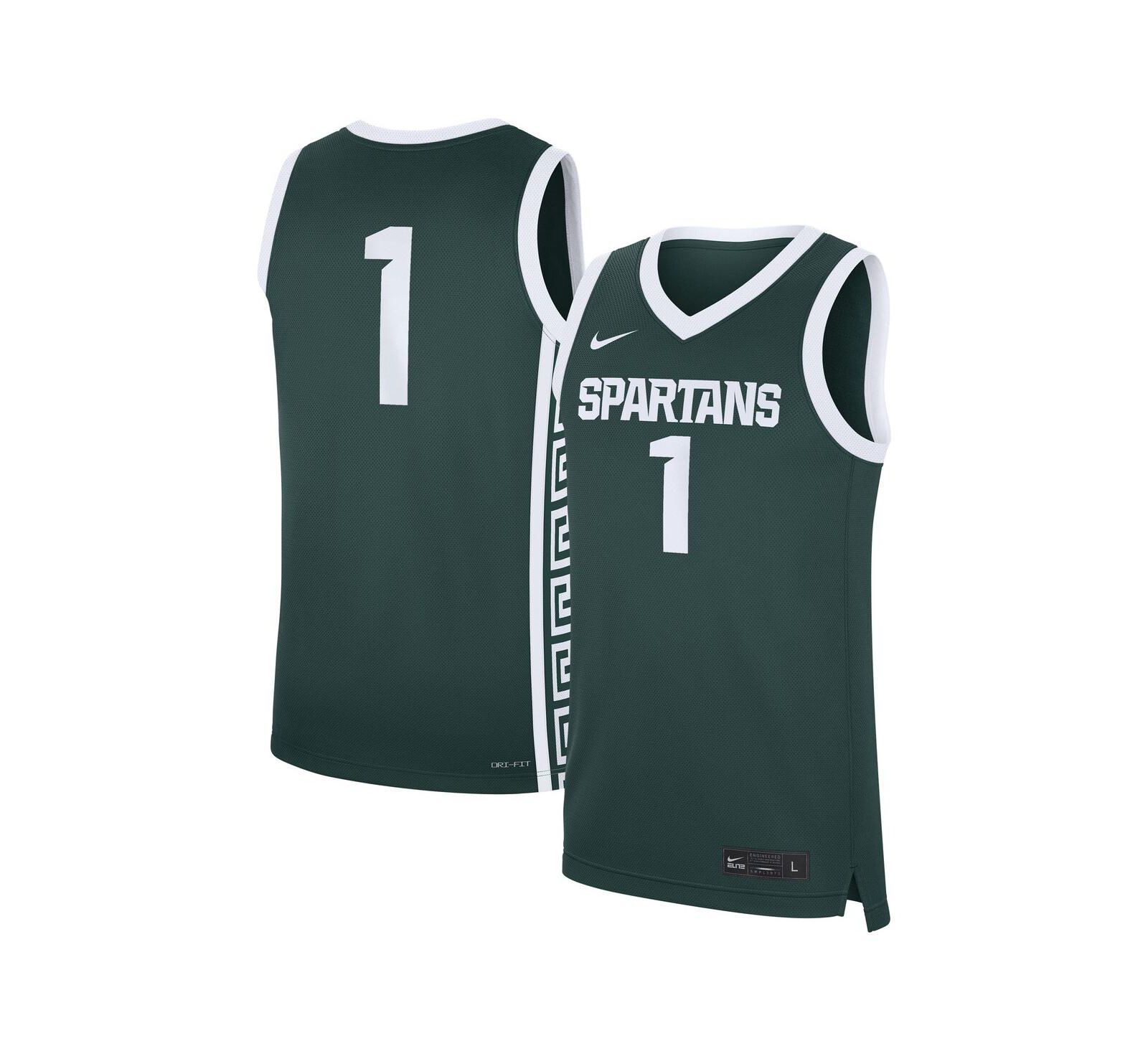 Мужская джерси Nike Michigan State Spartans Road Replica, зеленая